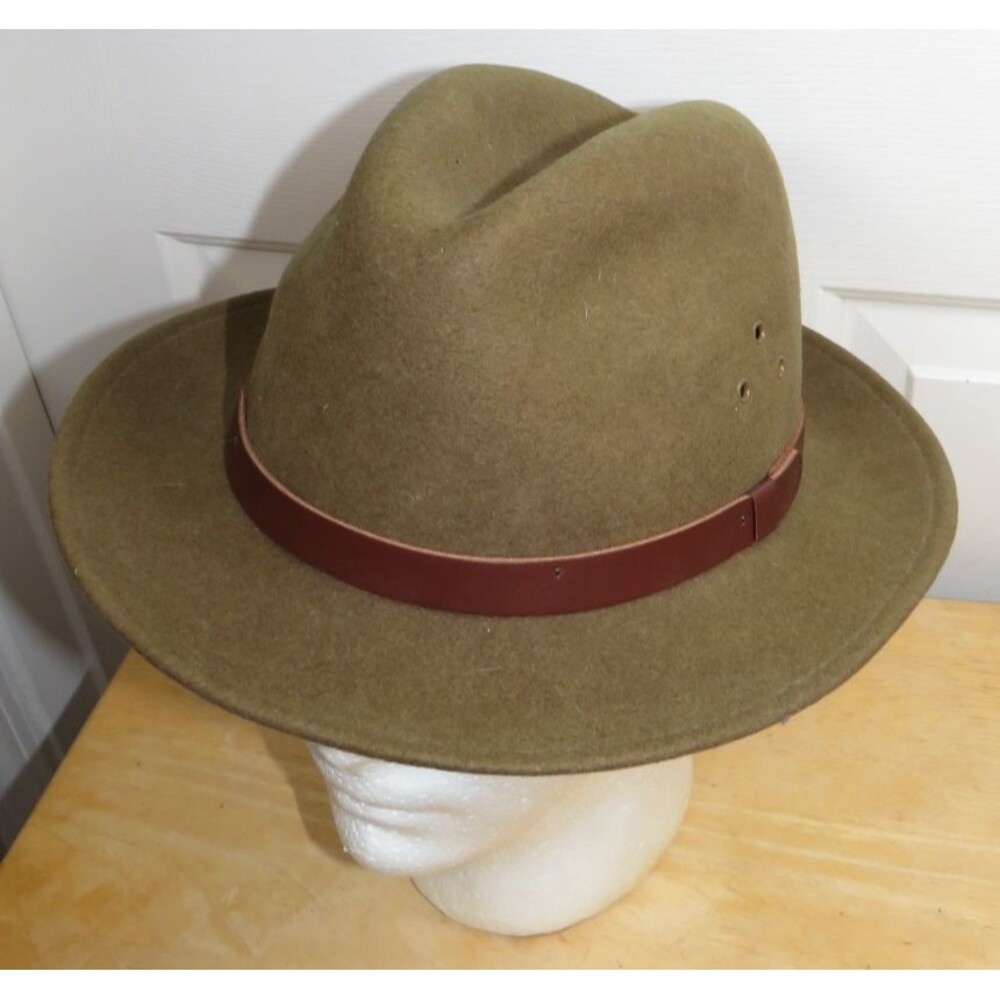 Country Gentleman Lite Felt Safari Olive Wool Hat Fedora Water Repellant XL
